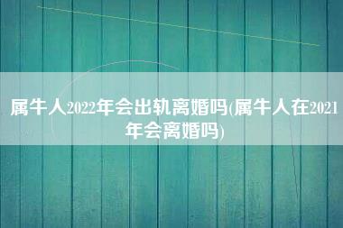 属牛人2022年会出轨离婚吗