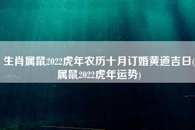 生肖属鼠2022虎年农历十月订婚黄道吉日