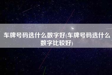 车牌号码选什么数字好