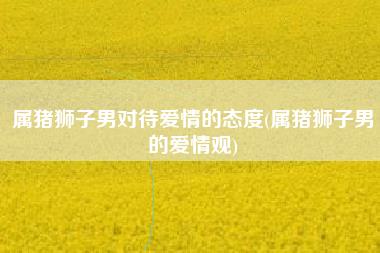 属猪狮子男对待爱情的态度