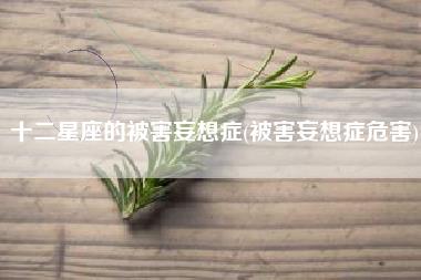 十二星座的被害妄想症