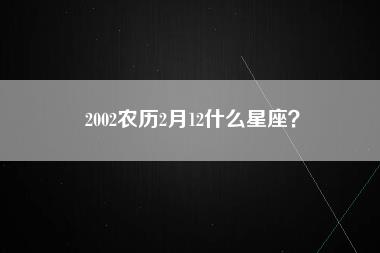 2002农历2月12什么星座