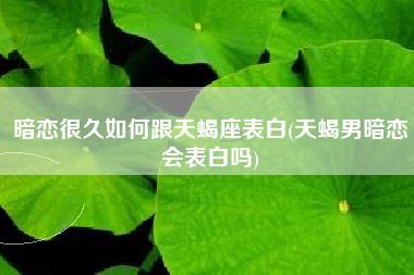 暗恋很久如何跟天蝎座表白