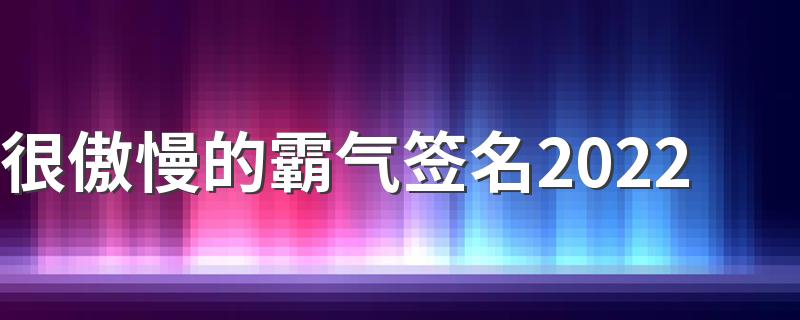 很傲慢的霸气签名2022 孤傲高冷的霸气签名