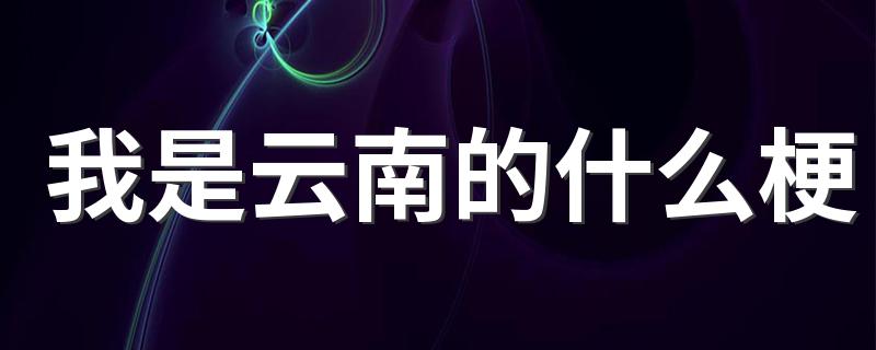 我是云南的什么梗 我是云南的完整版