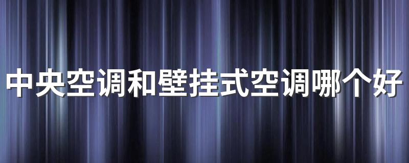 中央空调和壁挂式空调哪个好 中央空调有异响怎么回事