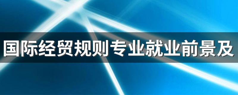 国际经贸规则专业就业前景及就业方向好不好 薪资待遇怎么样