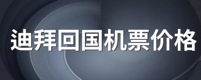 迪拜回国机票价格 迪拜回国机票费用