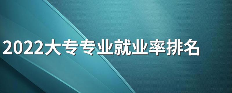 2022大专专业就业率排名