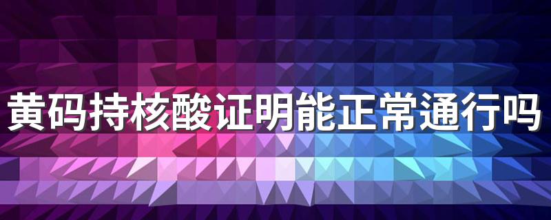 黄码持核酸证明能正常通行吗 健康码黄色行程码绿色可以出行吗