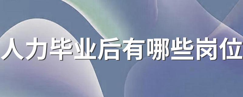 人力毕业后有哪些岗位 薪资待遇如何
