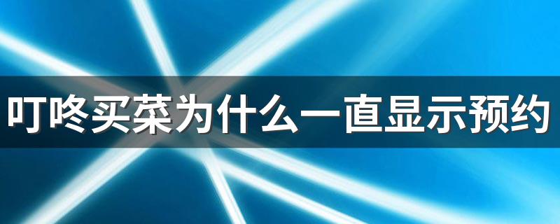 叮咚买菜为什么一直显示预约满了 叮咚买菜为什么付不了钱