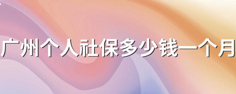 广州个人社保多少钱一个月 广州个人社保怎么缴纳