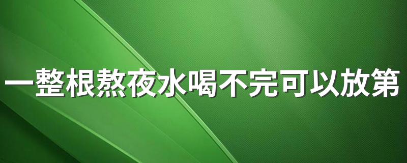 一整根熬夜水喝不完可以放第二天吗 一整根熬夜水为什么这么火