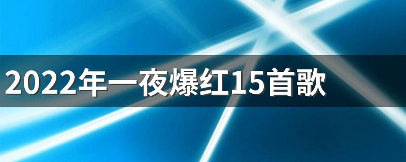 2022年一夜爆红15首歌有哪些 2022年最好听的歌曲有哪些