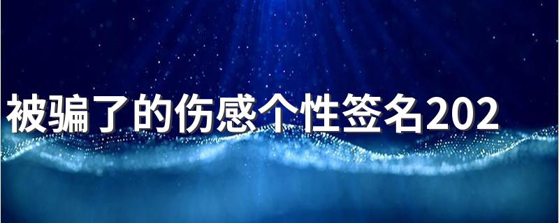 被骗了的伤感个性签名2022 表达被骗后心情的句子