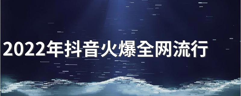 2022年抖音火爆全网流行歌曲前十名