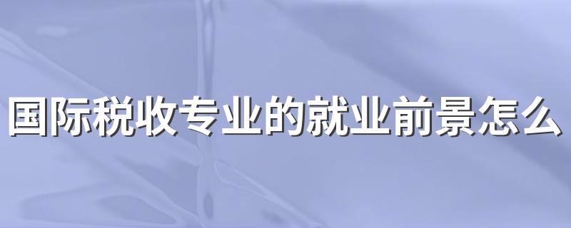 国际税收专业的就业前景怎么样