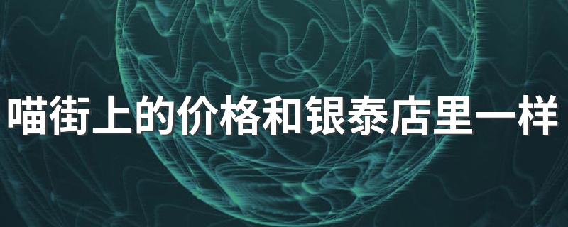 喵街上的价格和银泰店里一样的吗 喵街里面的东西都是银泰的吗