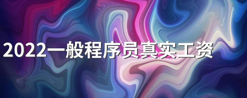 2022一般程序员真实工资多少 工资待遇如何