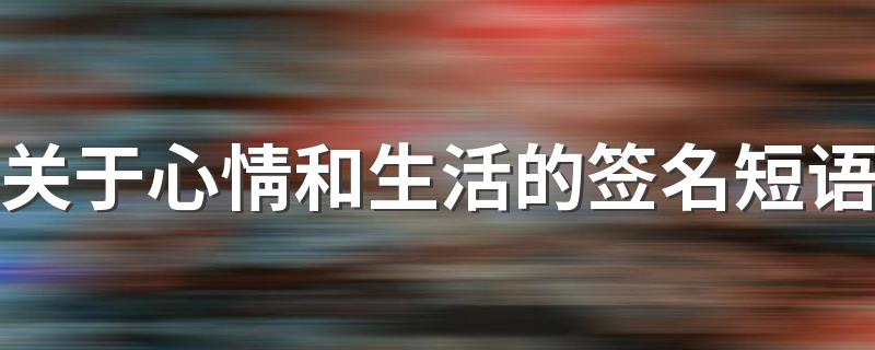 关于心情和生活的签名短语 不是高冷只是你不入我眼