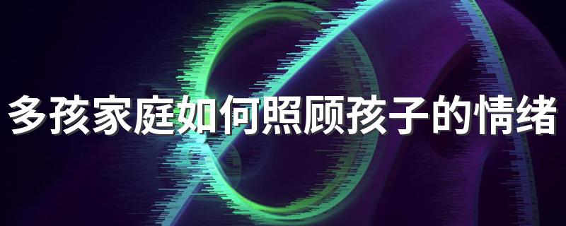 多孩家庭如何照顾孩子的情绪 如何建立合作家庭关系