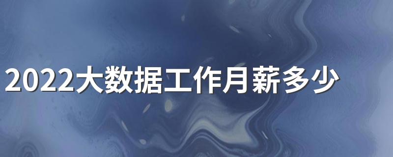 2022大数据工作月薪多少 工资待遇如何