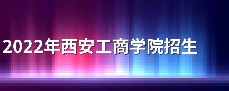 2022年西安工商学院招生简章