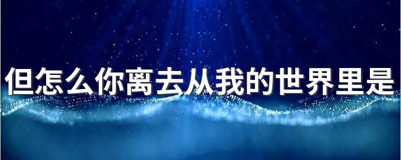 但怎么你离去从我的世界里是什么歌