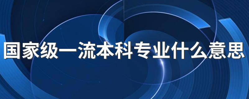 国家级一流本科专业什么意思