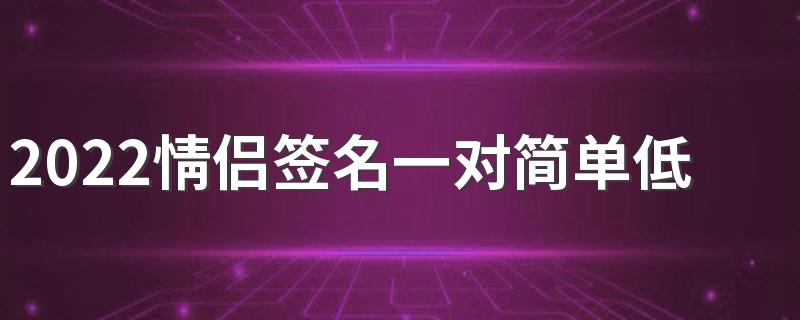 2022情侣签名一对简单低调 甜蜜不张扬的情侣个性签名