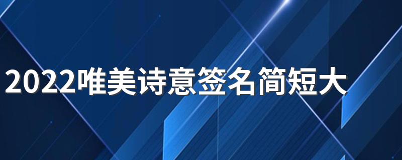 2022唯美诗意签名简短大全 可否等来一场春风得意马蹄疾