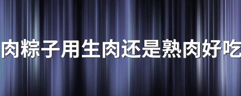 肉粽子用生肉还是熟肉好吃 包粽子肉皮要不要去掉