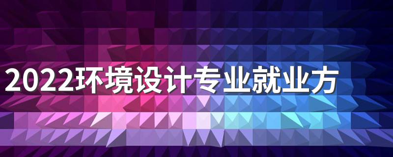 2022环境设计专业就业方向 有前途吗