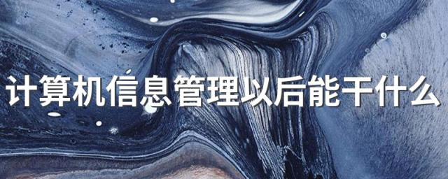 计算机信息管理以后能干什么 就业方向有哪些