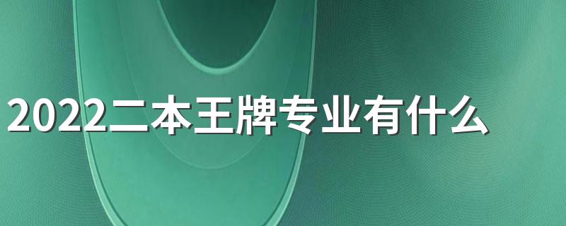 2022二本王牌专业有什么 哪些二本专业好