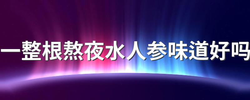 一整根熬夜水人参味道好吗 熬夜水是智商税吗