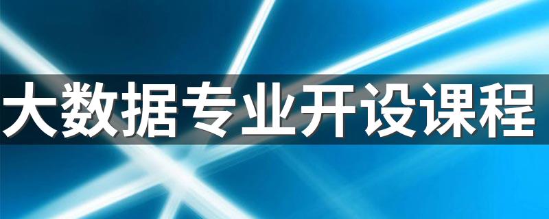 大数据专业开设课程 主要学什么