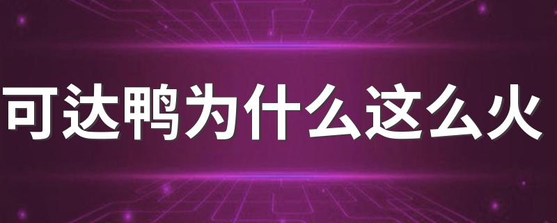 可达鸭为什么这么火 年轻人为什么在抢可达鸭