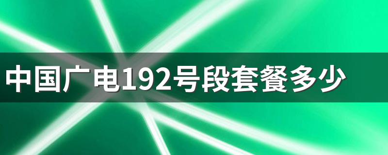 中国广电192号段套餐多少钱一个月