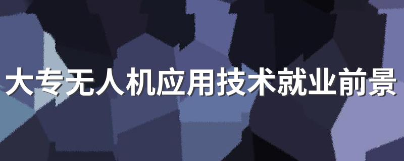 大专无人机应用技术就业前景 有什么岗位
