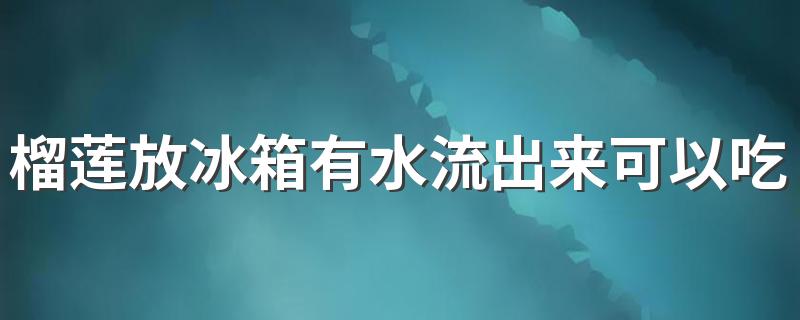 榴莲放冰箱有水流出来可以吃吗 榴莲放冰箱可以放多久