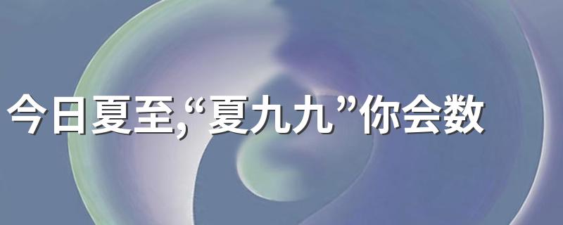 今日夏至,“夏九九”你会数吗？