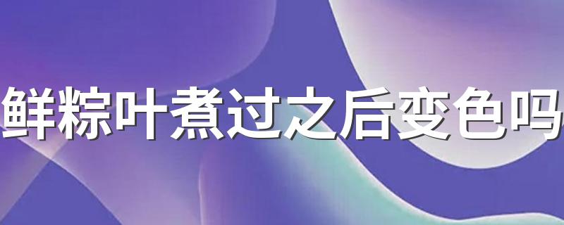 鲜粽叶煮过之后变色吗 新鲜粽叶要煮多久