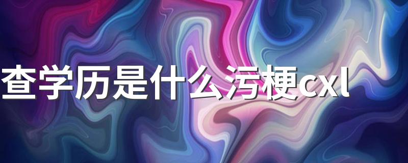 查学历是什么污梗cxl