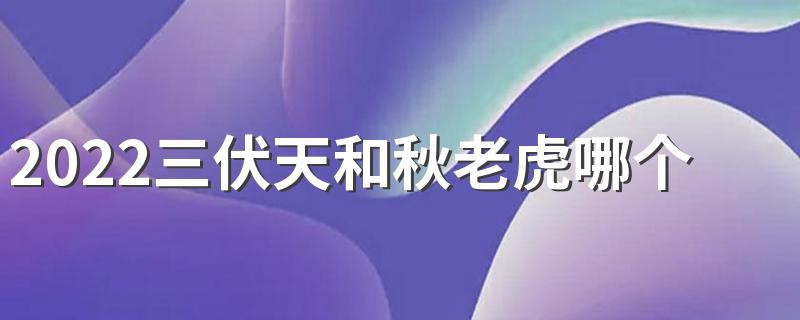 2022三伏天和秋老虎哪个更热 2022三伏天是一年中最热的吗
