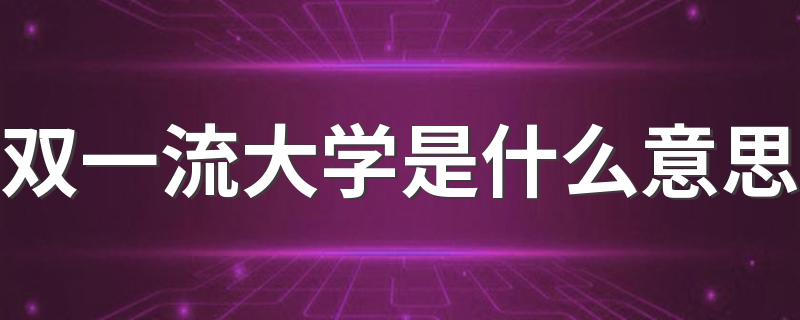 双一流大学是什么意思 双一流大学一共多少所