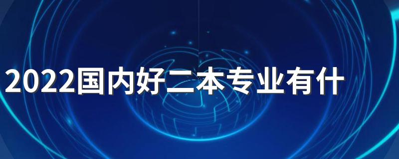 2022国内好二本专业有什么