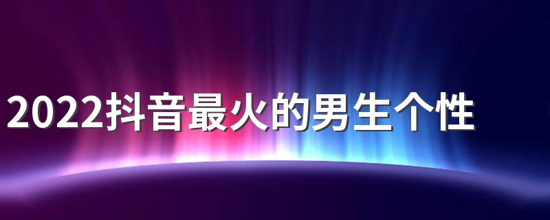 2022抖音最火的男生个性签名大全