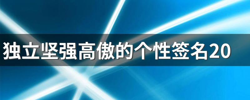 独立坚强高傲的个性签名2022
